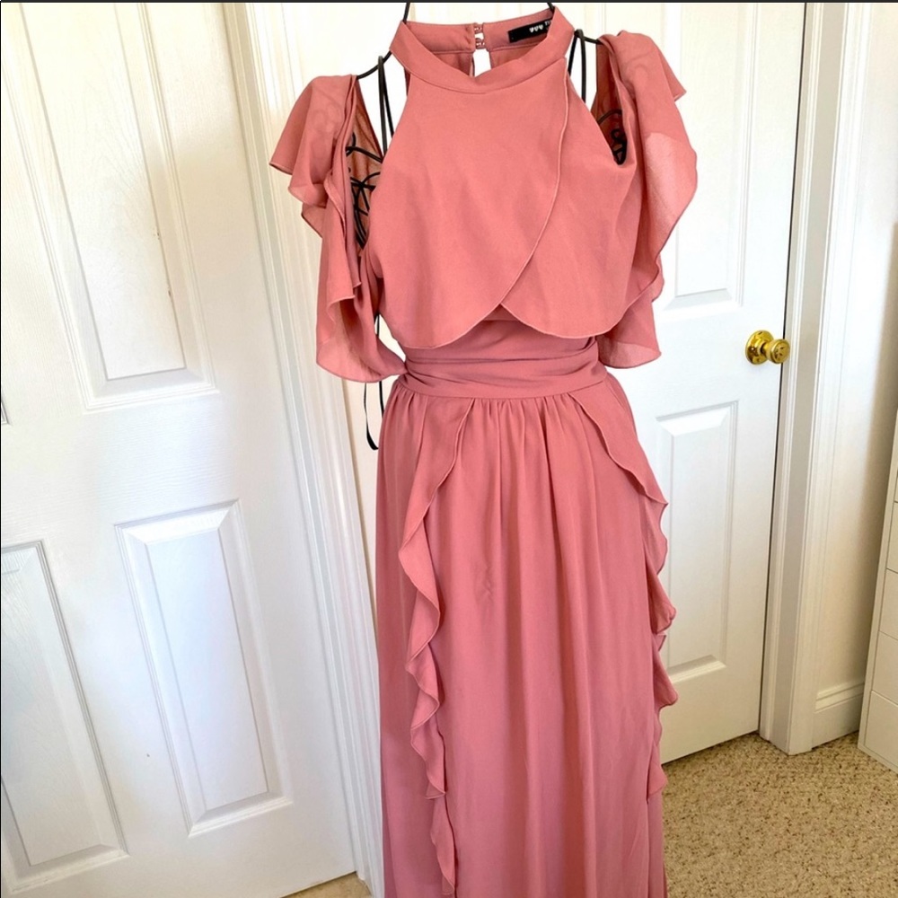 ASOS Cold Shoulder Ruffle Dress